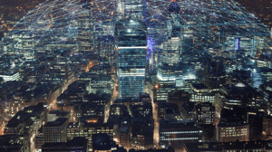 London city skyline at night