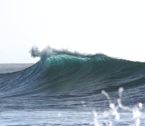 A breaking wave in the ocean